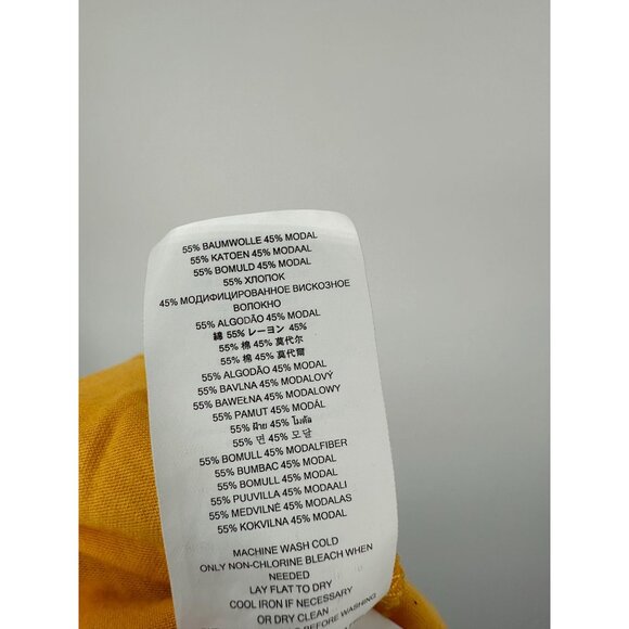 Michael Kors T-Shirt Large Yellow Modal Chain Detail Scoop Neck Short Sleeve - Picture 6 of 8